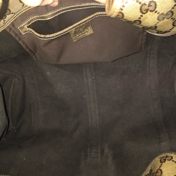 🔥GUCCI🔥STUNNING Authentic vintage large Jackie canvas print and lambskin - Picture 3 of 17